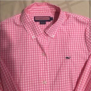 Pink Gingham Button Up